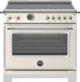 Bertazzoni - 36" Heritage Series range - Electric self clean oven - 5 induction zones - Ivory
