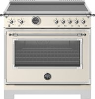 Bertazzoni - 36" Heritage Series range - Electric self clean oven - 5 induction zones - Ivory - Front_Zoom