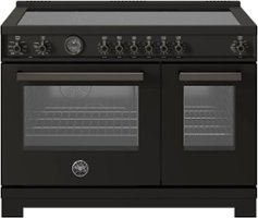 Bertazzoni - 48" Professional Series range - Electric self clean oven - 6 induction zones - Carbonio - Front_Zoom
