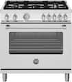 Bertazzoni - 36 in. Wide 5 Burner 5.9 cu. ft. Master SeriesDual Fuel Freestanding Range - Stainless Steel