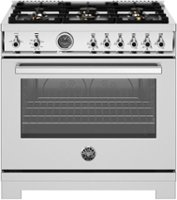 Bertazzoni - 36" Professional Series range - Gas oven - 6 brass burners - LP version - Stainless Steel - Front_Zoom
