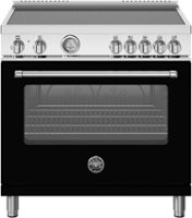 Bertazzoni - 36" Master Series range - Electric oven - 5 induction zones - Matte Black - Front_Zoom