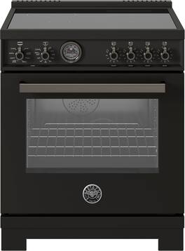 Bertazzoni - 30" Professional Series range - Electric self clean oven - 4 induction zones - Black