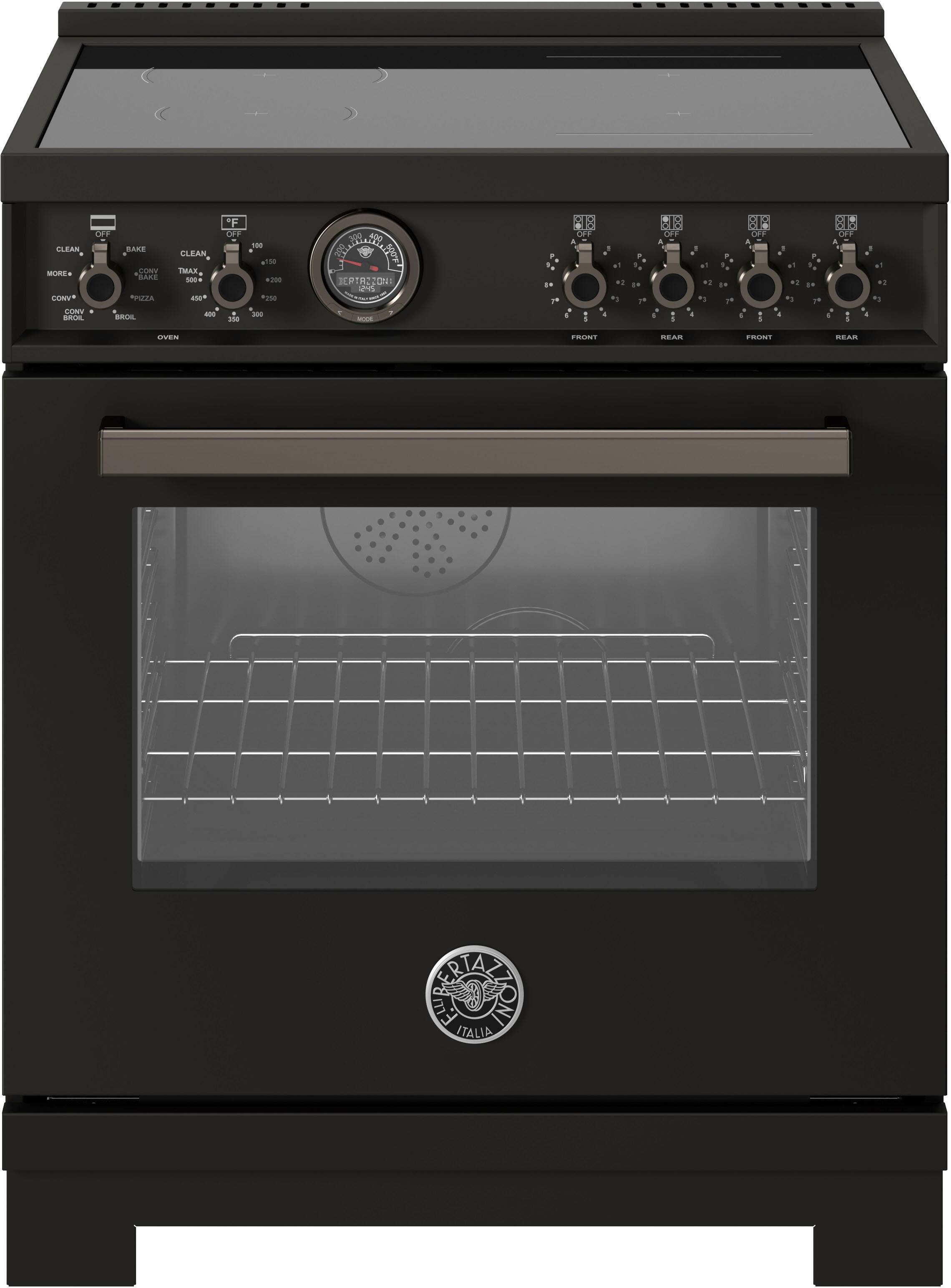 Front. Bertazzoni - 30" Professional Series range - Electric self clean oven - 4 induction zones - c.