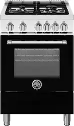 Bertazzoni - 24" Master Series range - Gas oven - 4 aluminum burners - Black - Front_Zoom