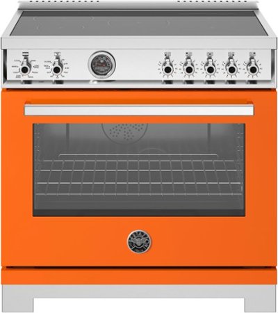 Bertazzoni - 36" Professional Series range - Electric self clean oven - 5 induction zones - Orange