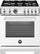 Front. Bertazzoni - 30" Professional Series range - Electric self clean oven - 4 brass burners - White.
