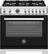 Front. Bertazzoni - 36" Professional Series range - Electric self clean oven - 6 brass burners - Black.