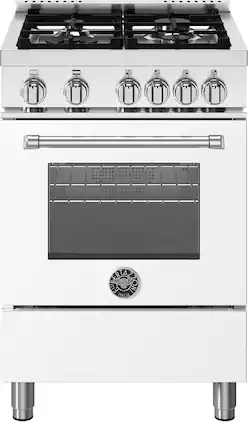 Bertazzoni - 24" Master Series range - Gas oven - 4 aluminum burners - White