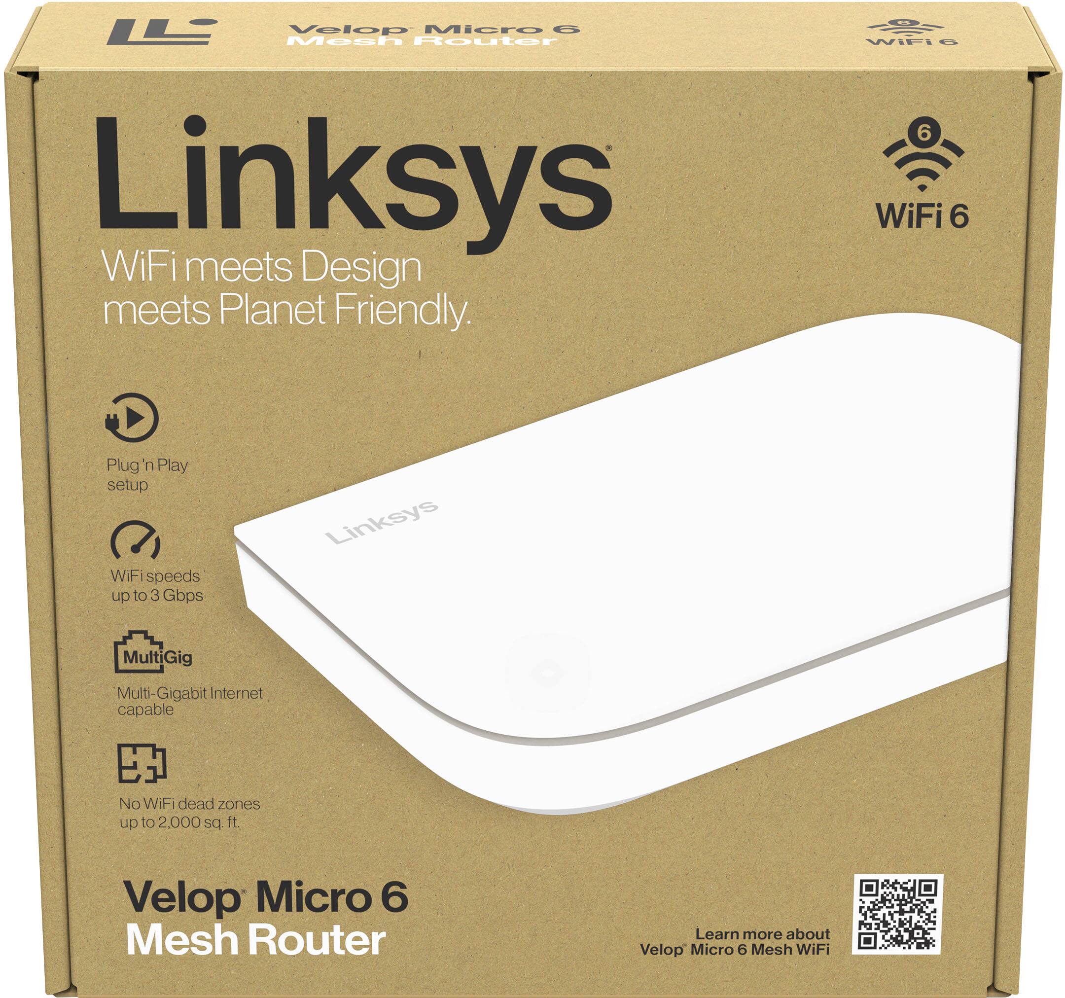 Alt View 24. Linksys - Velop AX3000 Dual Band Micro Mesh System (1-pack) - White.