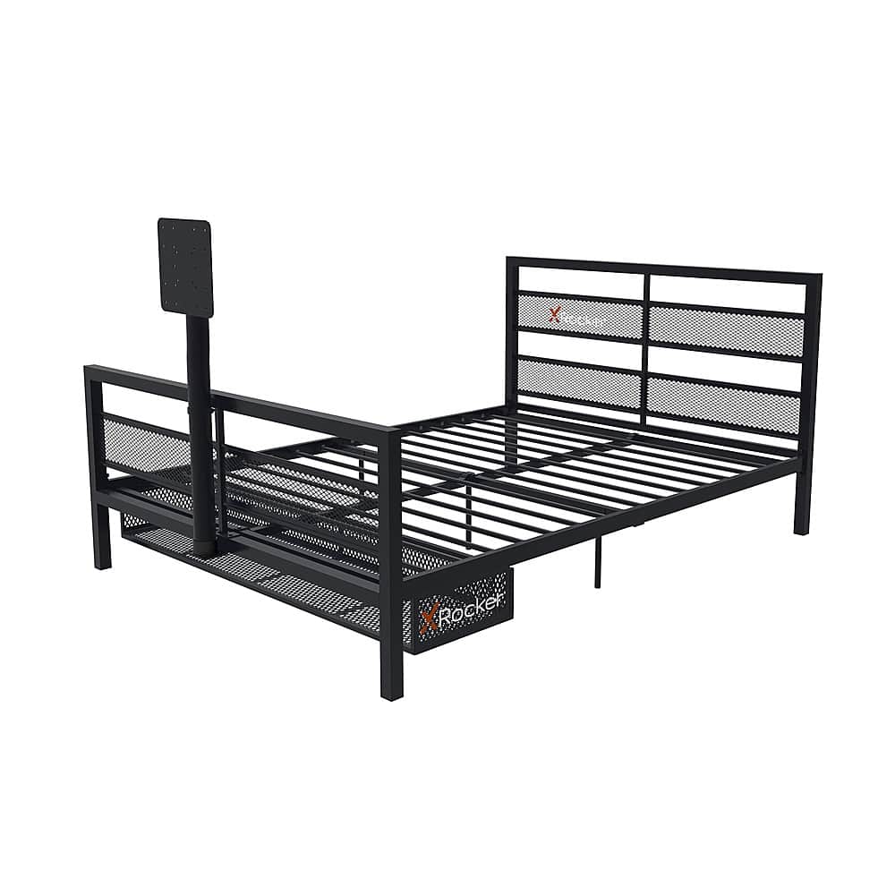 X Rocker - Basecamp Full Size Gaming Bed with LED Lights, Under-Bed Storage and TV Mount - Black - Front_Zoom