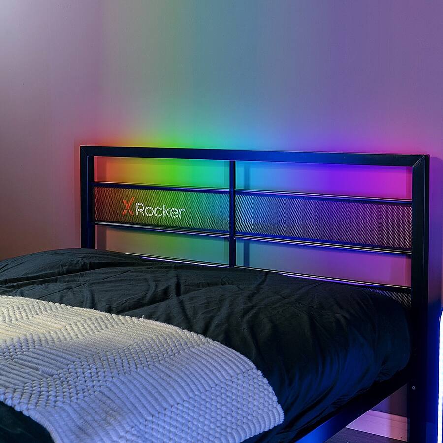 X Rocker Base Camp X Rocker Basecamp Full Size Gaming Bed with LED Lights, Under Bed ...