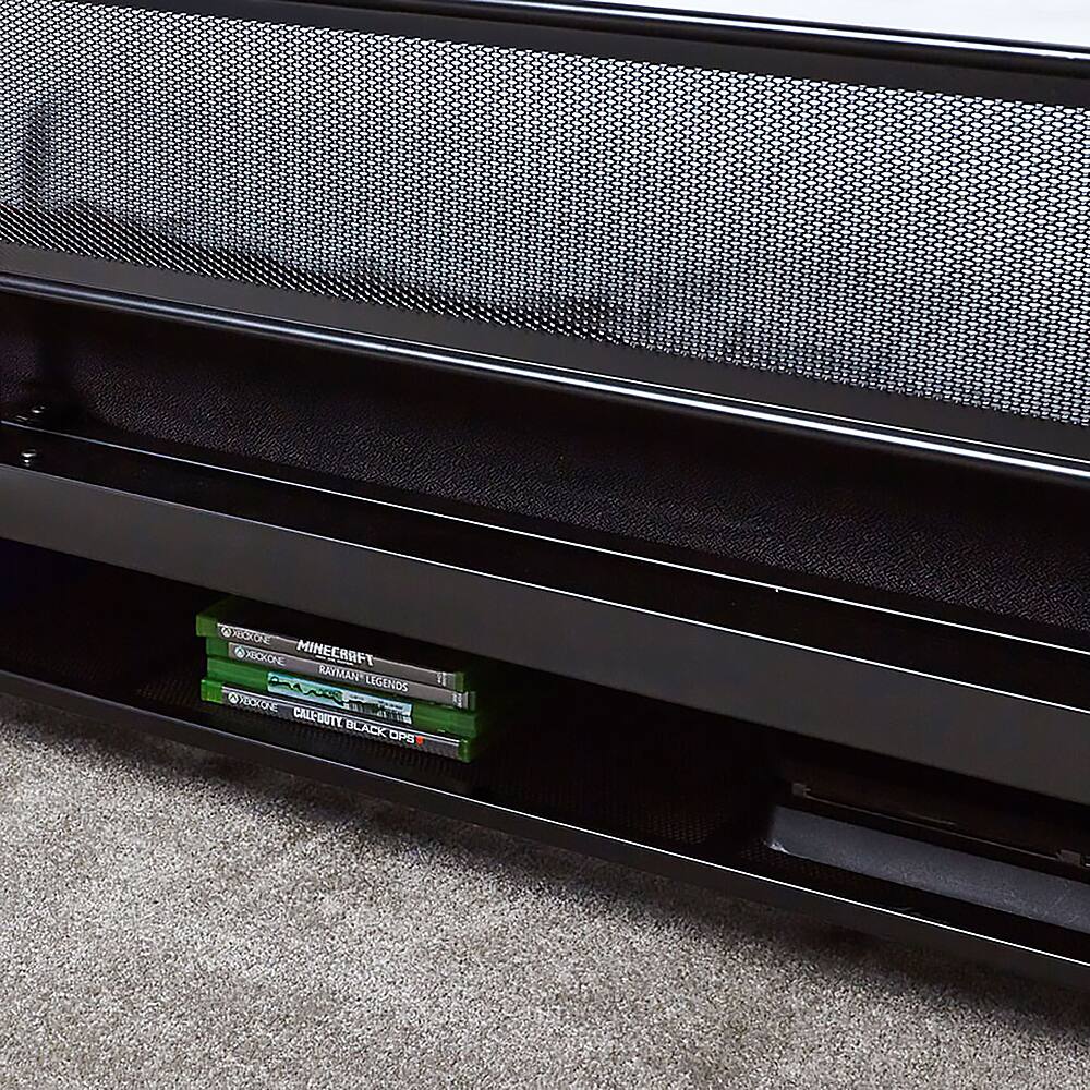 Wii U Minecraft Legends Edition, Call of Duty Black Ops 1, and Super Mario Galaxy 2 are the video games displayed on the shelf.