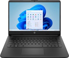 HP - 14" Laptop - Intel Celeron - 4GB Memory - 128GB eMMC - Jet Black - Front_Zoom