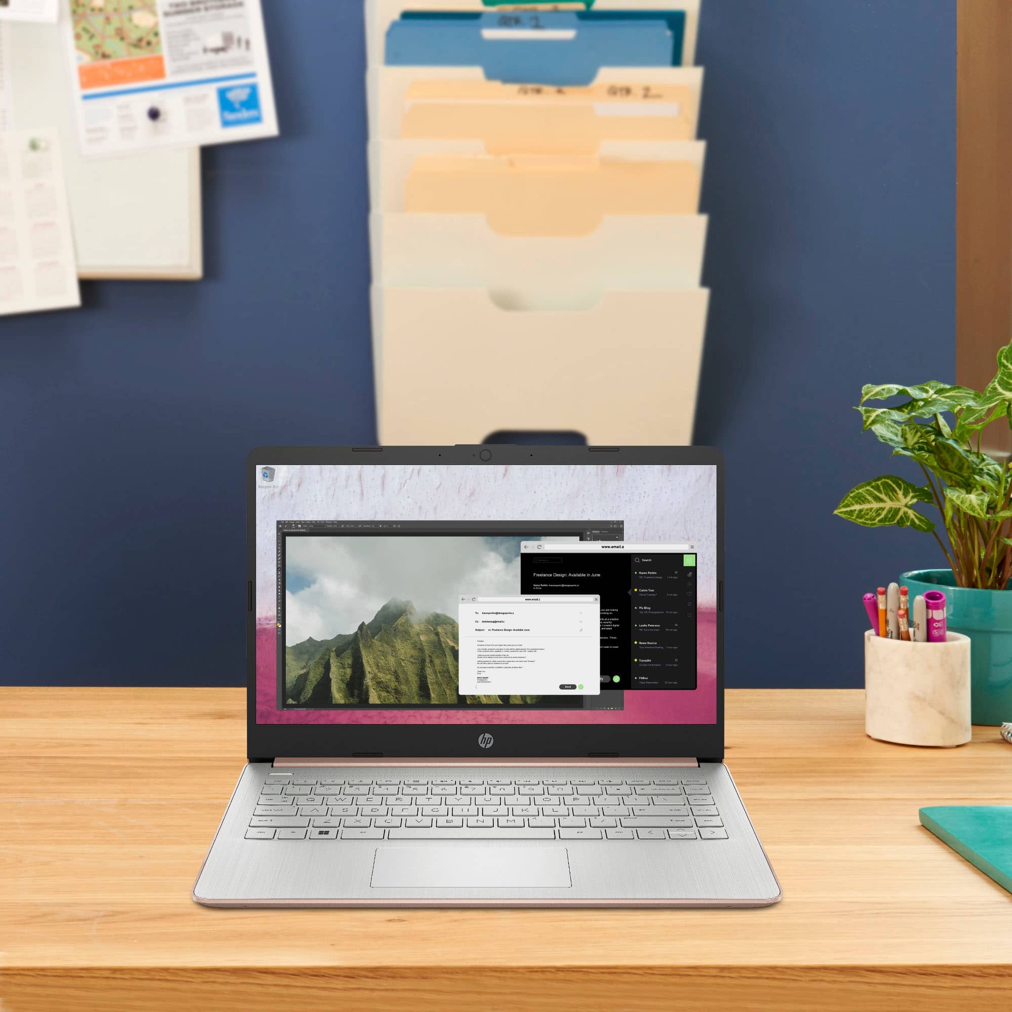 Alt View 13. HP - 14" Laptop - Intel Celeron - 4GB Memory - 128GB eMMC - Rose Gold.