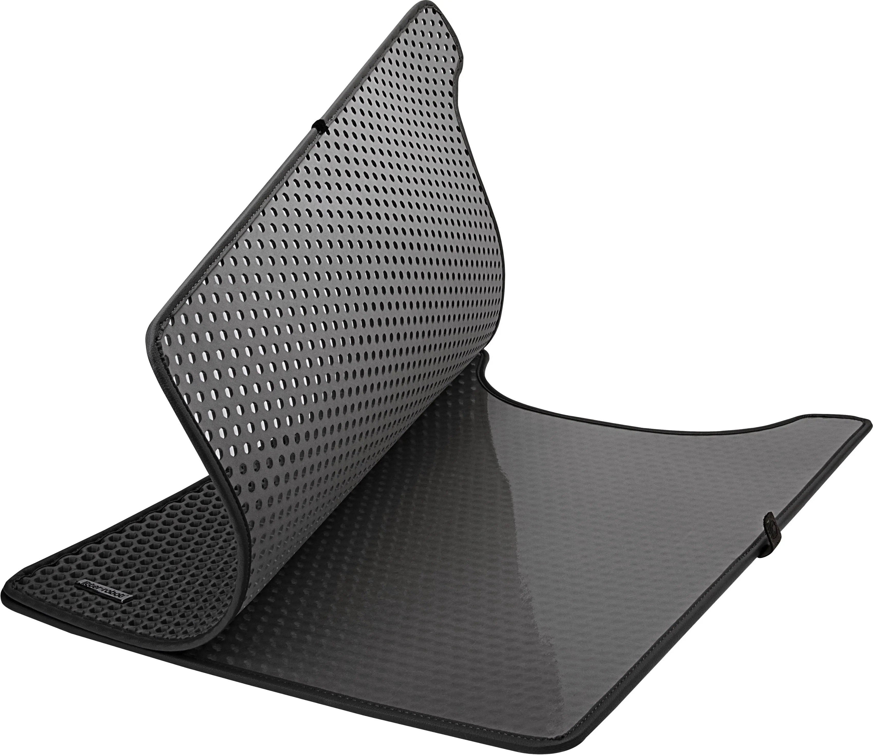 Front. Whisker - Litter-Robot LitterTrap® Mat - Black.