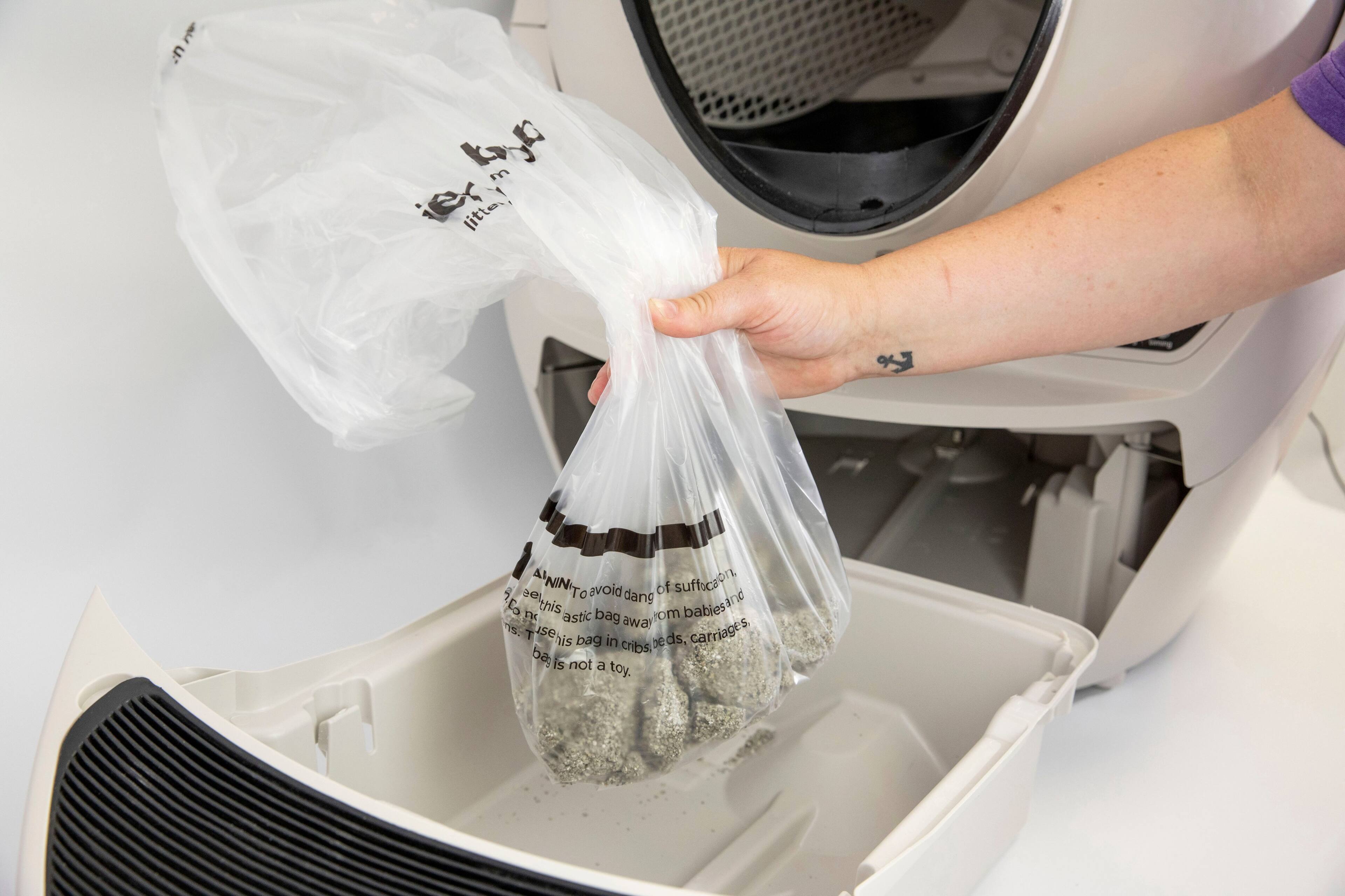 Back. Whisker - Litter-Robot Waste Drawer Liners - 50 Pack.