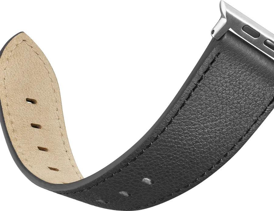 Alt View 14. Insignia™ - Genuine Leather Band for Apple Watch 42mm, 44mm, 45mm, SE, Ultra 49mm and Ultra 2 49mm - Black.