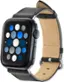 Left. Insignia™ - Genuine Leather Band for Apple Watch 42mm, 44mm, 45mm, SE, Ultra 49mm and Ultra 2 49mm - Black.