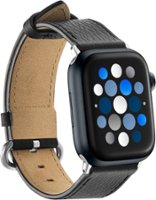 Insignia™ - Genuine Leather Band for Apple Watch 38mm, 40mm, 41mm and SE - Black - Angle_Zoom