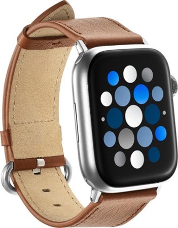Insignia™ - Leather Band for Apple Watch 42mm, 44mm, 45mm, SE, Ultra 49mm and Ultra 2 49mm - Chestnut