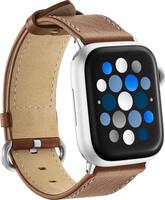 Insignia™ - Genuine Leather Band for Apple Watch 38mm, 40mm, 41mm, 42mm Series 10, and SE - Chestnut - Angle_Zoom