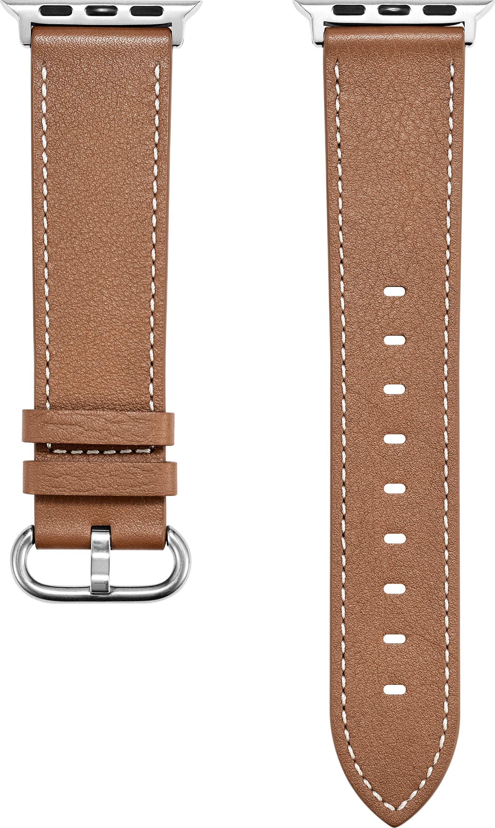 Alt View 13. Insignia™ - Genuine Leather Band for Apple Watch 38mm, 40mm, 41mm and SE - Chestnut.