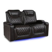Valencia Theater Seating - Valencia Oslo XL Row of 2 Loveseat Premium Top Grain Nappa 11000 Leather Home Theater Seating - Dark Chocolate - Angle_Zoom