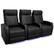 Angle. Valencia Theater Seating - Valencia Syracuse Row of 3 Premium Top Grain Grade 9000 Leather Home Theater Seating - Black.