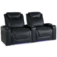 Valencia Theater Seating - Valencia Oslo XL Row of 2 Premium Top Grain Nappa 11000 Leather Home Theater Seating - Black - Angle_Zoom