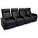 Angle. Valencia Theater Seating - Valencia Syracuse Row of 4 Premium Top Grain Grade 9000 Leather Home Theater Seating - Black.