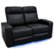 Angle Zoom. Valencia Theater Seating - Valencia Piacenza Power Headrest Row of 2 Loveseat Premium Top Grain Grade 9000 Leather Home Theater Seating - Black.