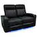 Angle. Valencia Theater Seating - Valencia Piacenza Power Headrest Row of 2 Loveseat Premium Top Grain Grade 9000 Leather Home Theater Seating - Black.