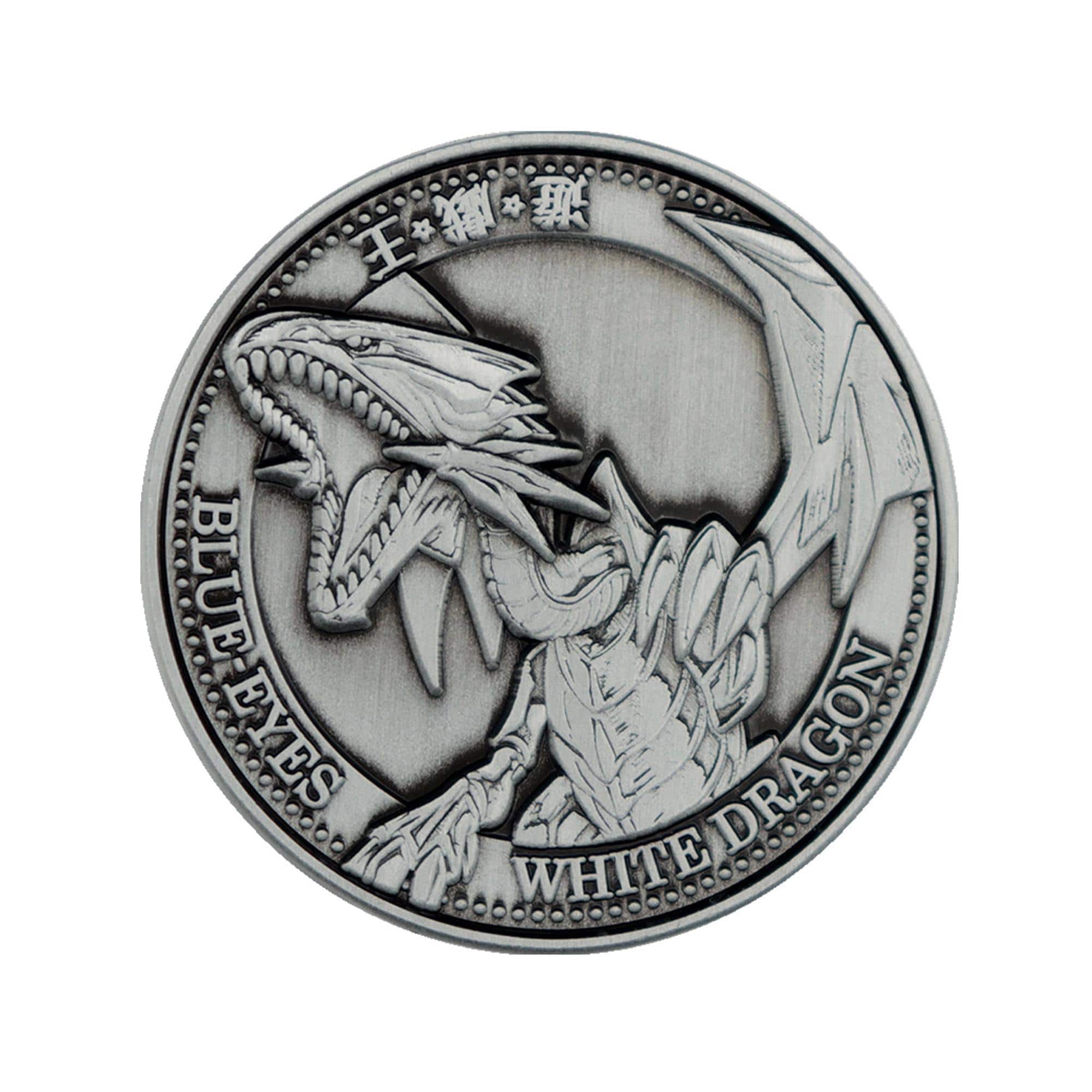 Fanattik - Yu-Gi-Oh! Blue-Eyes White Dragon Limited Edition Embossed Collectible Coin - Silver