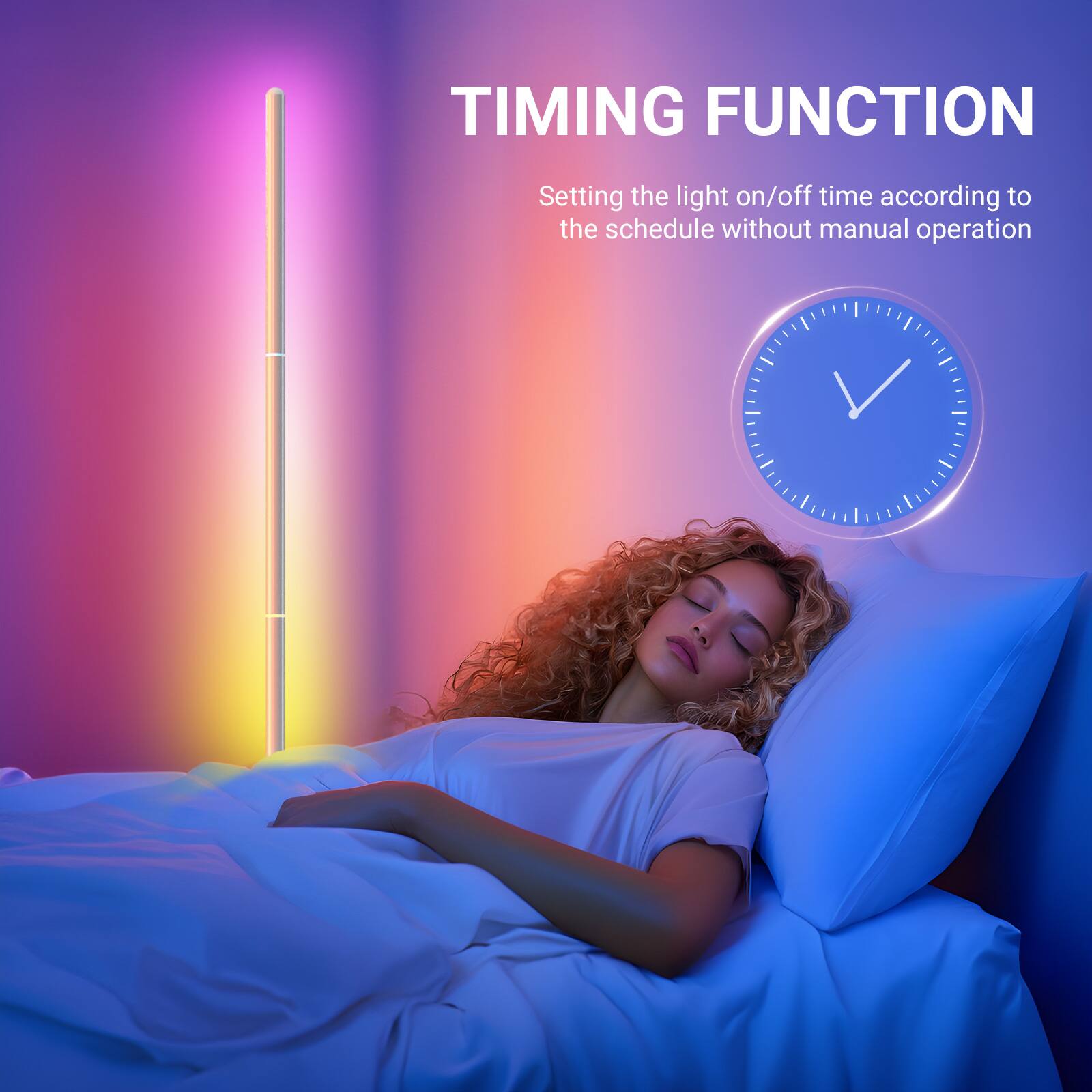 TIMING FUNCTION  
Setting the light on/off time according to the schedule without manual operation