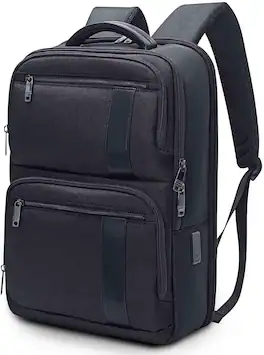 Wikistore - Backpack for 15.6 Inch Laptop Water Resistant Lightweight Business Travel School College Bookbag - Black