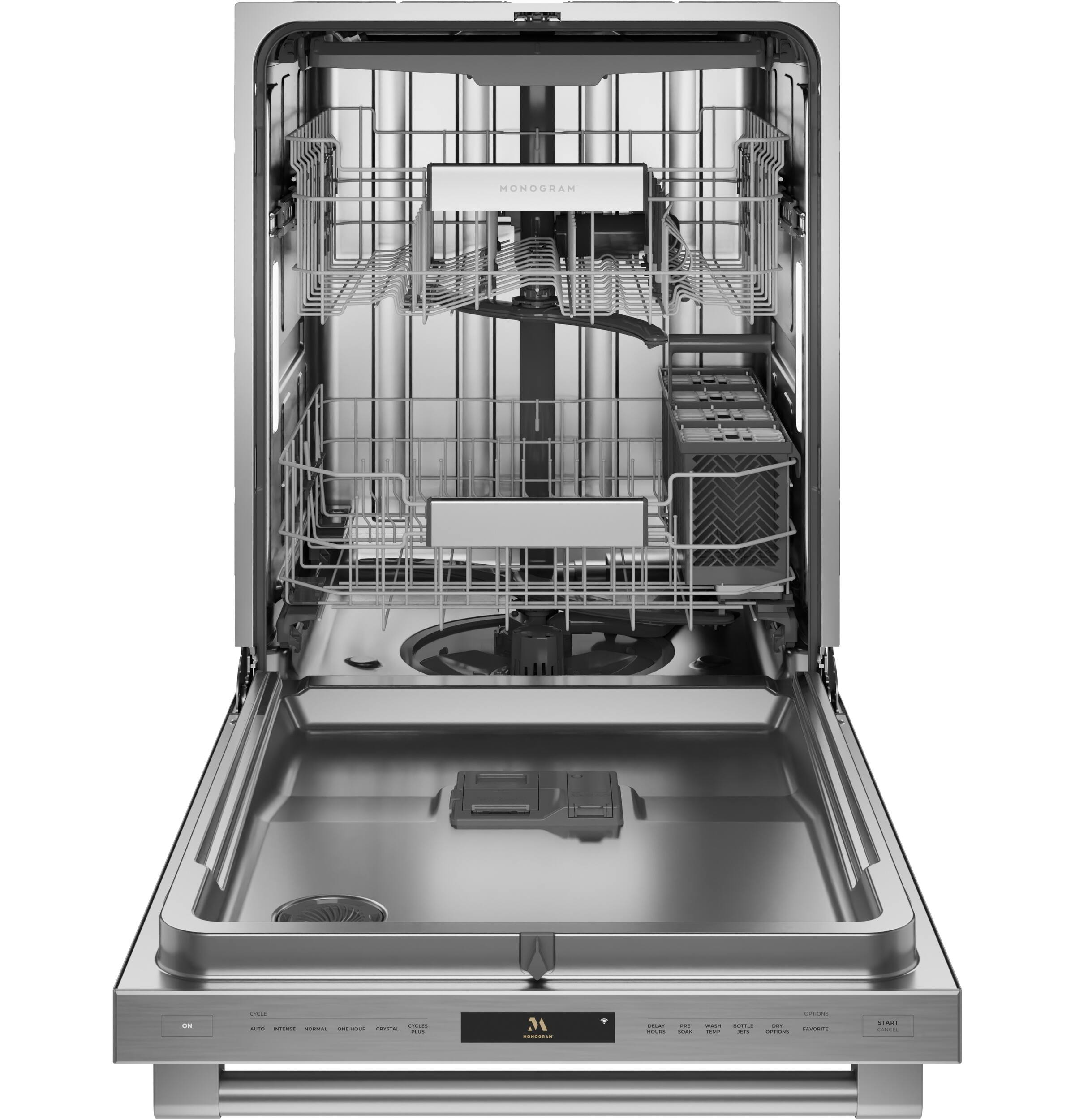 Alt View 16. Monogram - 24" Top Control Smart Built-In Stainless Steel Tub Dishwasher with 3rd Rack, 40 dBA, and Advanced Water System - Custom Panel Ready.