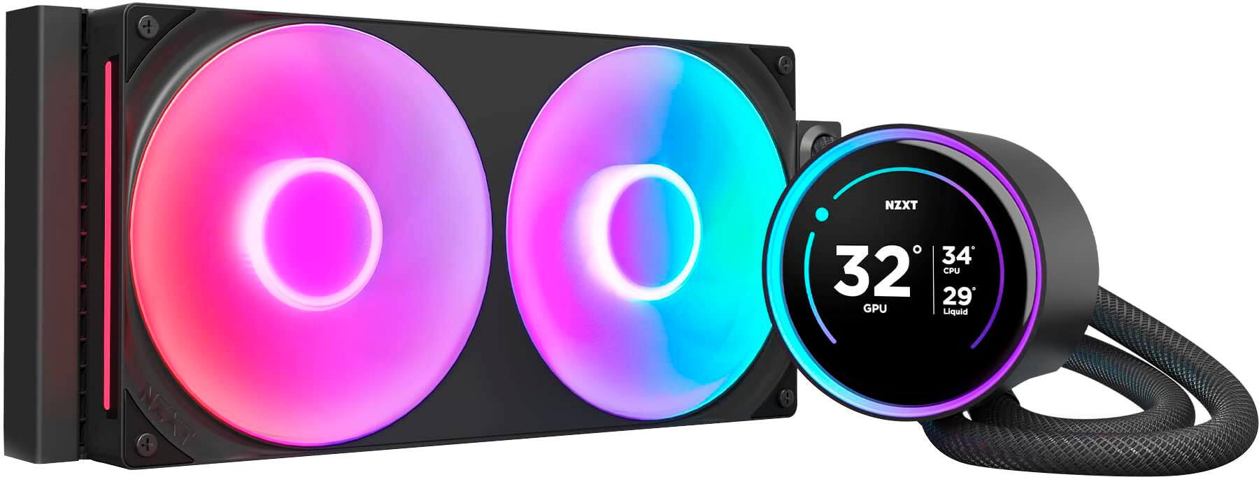 NZXT - Kraken Elite RGB 280mm 2024 Radiator (1x Single-Frame RGB Core Fan) Liquid Cooler with 2.72" 60FPS Display - Black