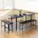 Alt View 12. Costway - 5 PCS Dining Table Set for 4-6 w/ 2 Benches & 2 Stools Metal Frame Dining Room - Black.
