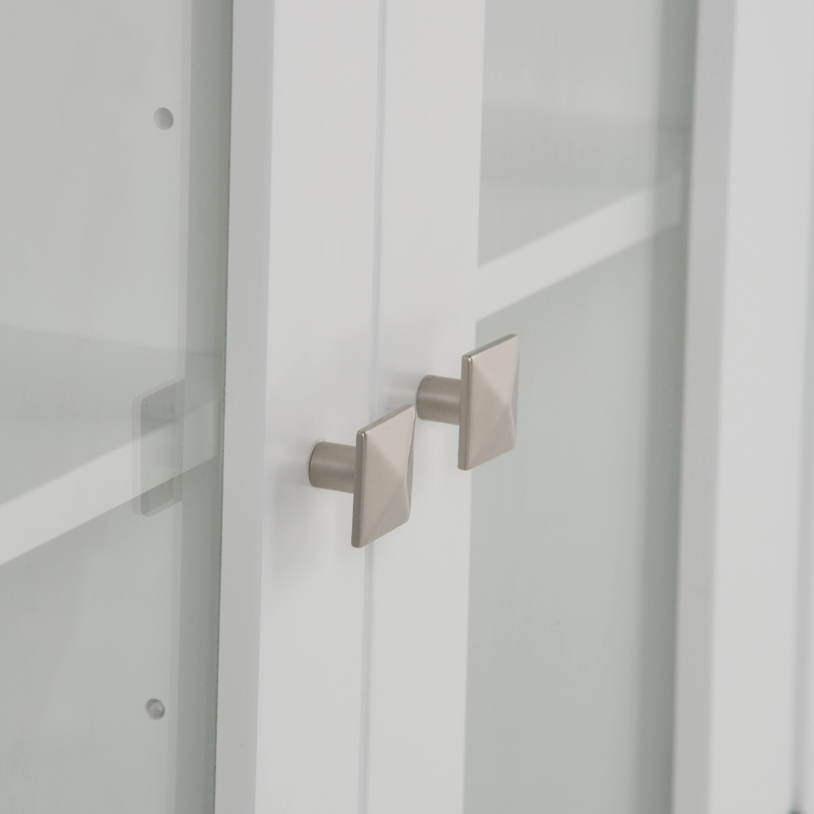 Alt View 5. Simpli Home - Acadian 28 inch H x 23.6 inch W Double Door Wall Bath Cabinet in Pure White - Pure White.