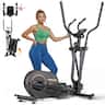 FED Fitness - Foldable Elliptical Machine Only 2 sq ft, 15IN Stride Folding Elliptical for Home, Elliptical Exercise Machine Folding - Black