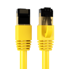Cables Direct Online - Cat8 Ethernet Cable 0.5FT, 40Gbps High-Speed RJ45 Shielded Copper Cord for Router, PC & Gaming - Yellow