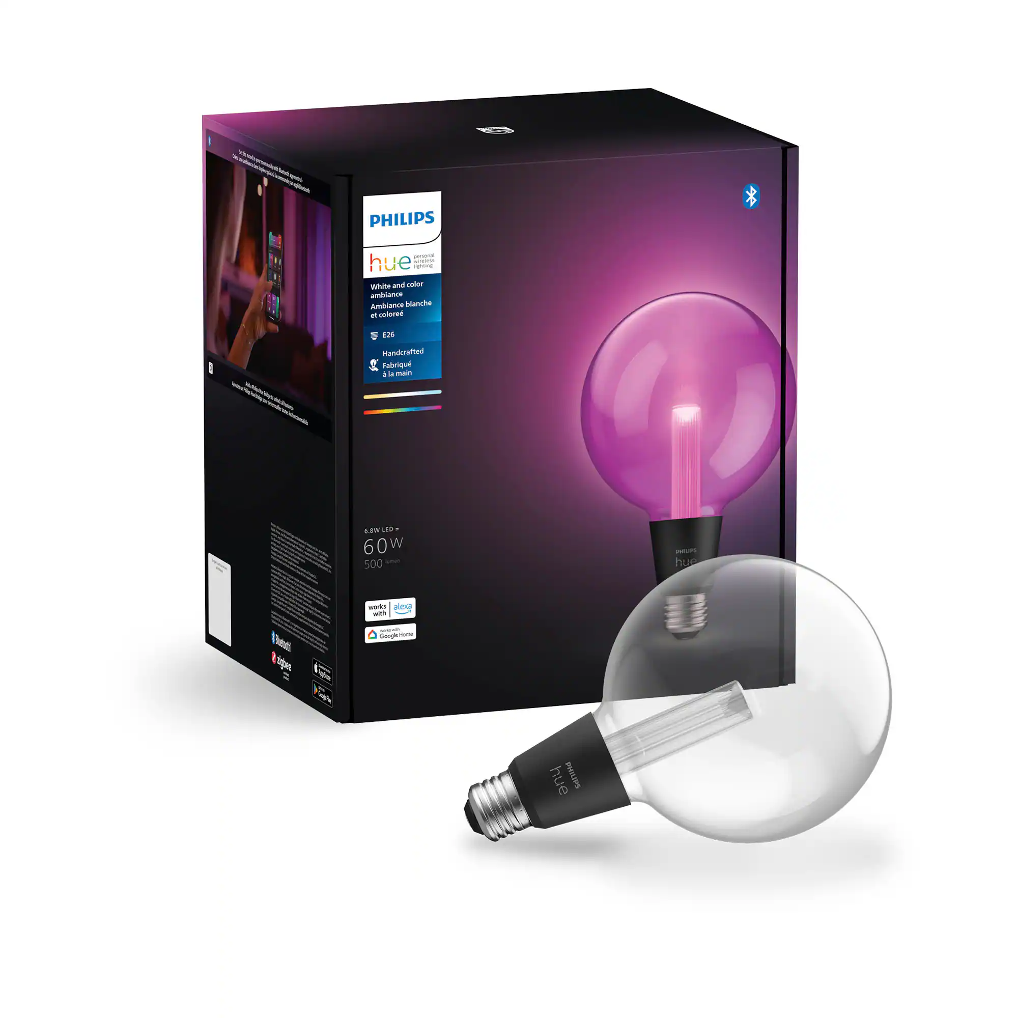 Philips - Hue LightGuide Large Globe G125 - Black