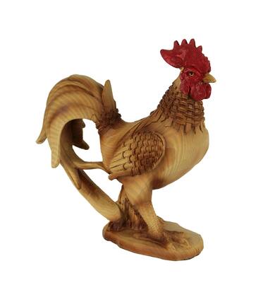Front. Everspring Import Co. - Faux Wood Carving Bamboo Look Standing Rooster Statue - Tan.