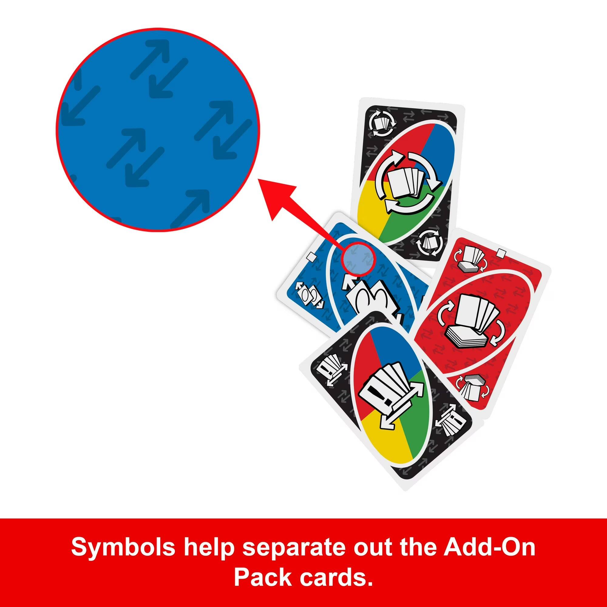 Symbols help separate out the Add-On Pack cards.