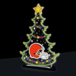 Evergreen Enterprises - Cleveland Browns 10" LED Tabletop Christmas Tree Desklite Sign - Green