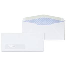 Staples - Security Tinted #10 Window Envelopes, 4 1/8" x 9 1/2", 500/Box - White Wove