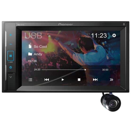 Pioneer - DMH-241EX 6.2" Digital multimedia receiver (does not play discs) + SOTCAM - Bullet Style Backup Camera - Black