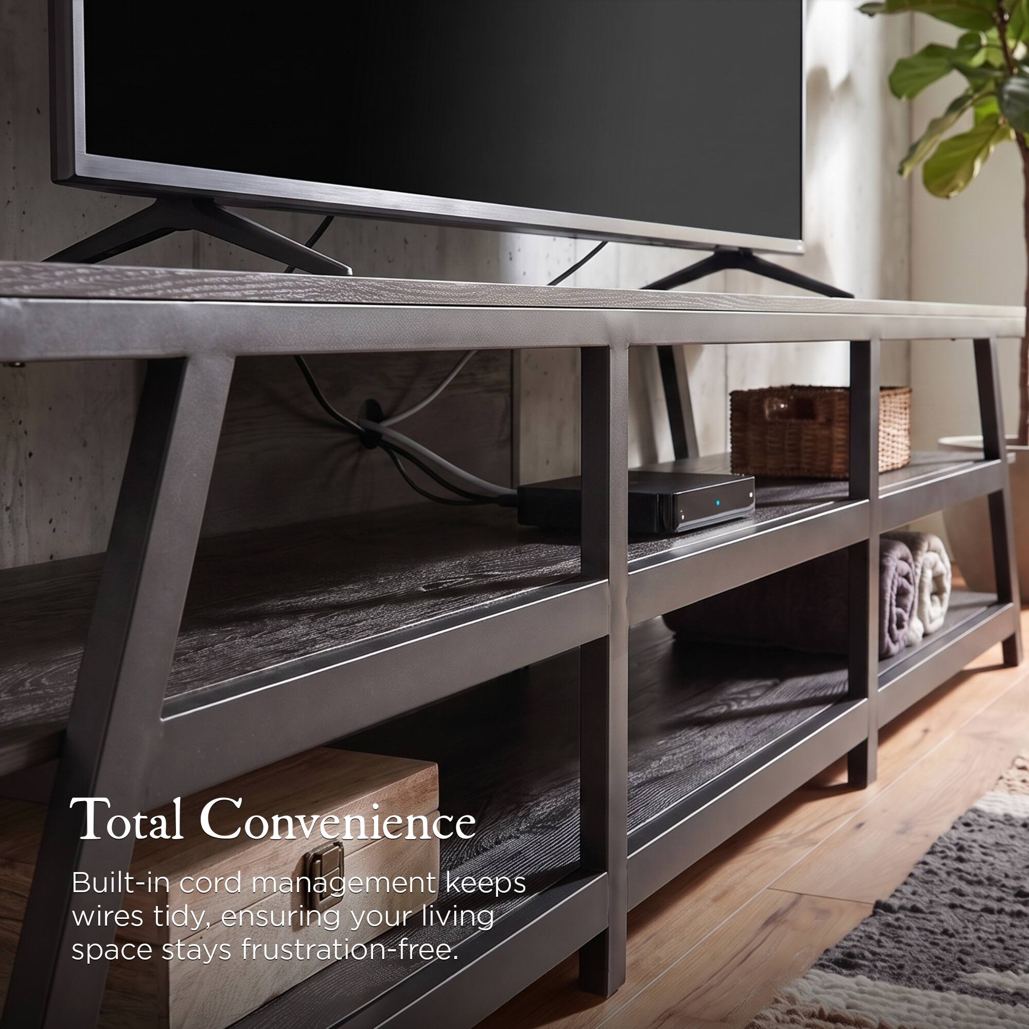 Total Convenience  
Built-in cord management keeps wires tidy, ensuring your living space stays frustration-free.