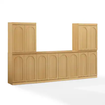 Front. Crosley Furniture - Marco 3-Piece Entertainment Center - Sideboard & 2 Pantries - Brown.